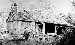 Greensill's slab cottage at Kobble Creek, ca. 1900